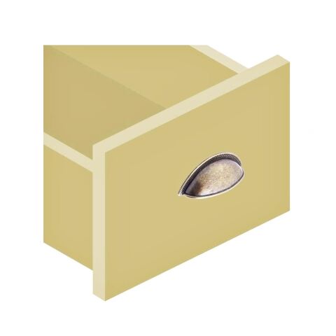 Tas Çanak Mobilya Dolap Kulp Desenli 96 mm Antik Sarı