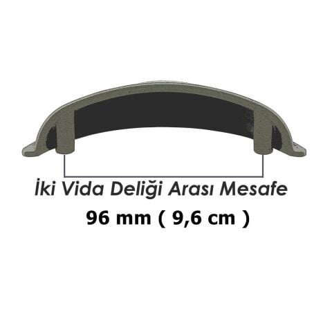 Tas Çanak Mobilya Dolap Kulp Desenli 96 mm Antik Bakır