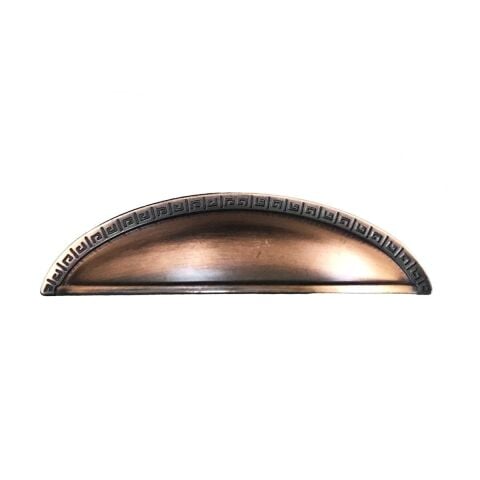 Tas Çanak Mobilya Dolap Kulp Desenli 96 mm Antik Bakır