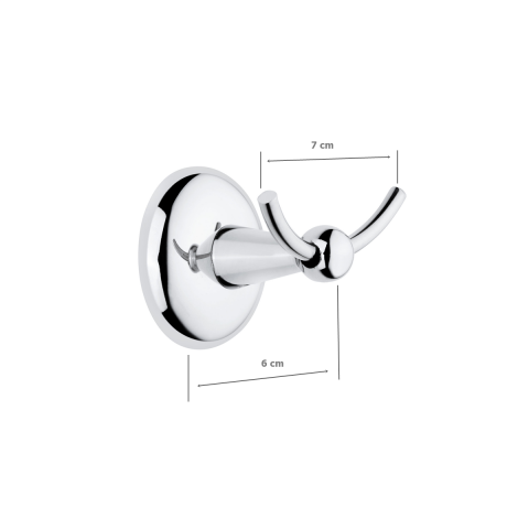 Tema Minimal Banyo İkili Askılık Bornozluk Havlu Askısı Krom