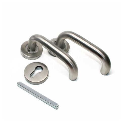 Arpat 304 Kalite Paslanmaz Baston Rozetli Kapı Kolu İnox Yale