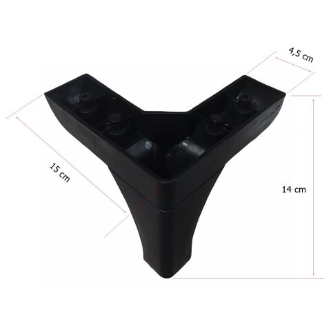 Bella Lükens Ayak Mobilya Koltuk Çekyat Ayağı 14 cm Siyah