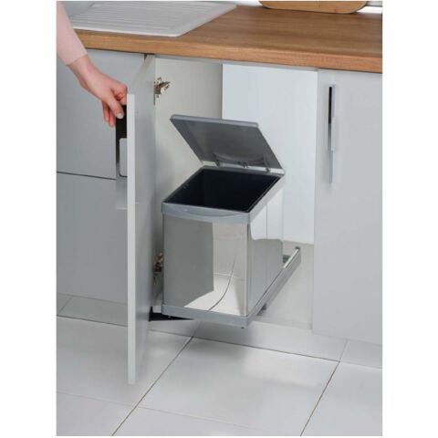 Pelikan 21750 Dolap içi Çöp Kovası Raylı Paslanmaz Krom 12 LT