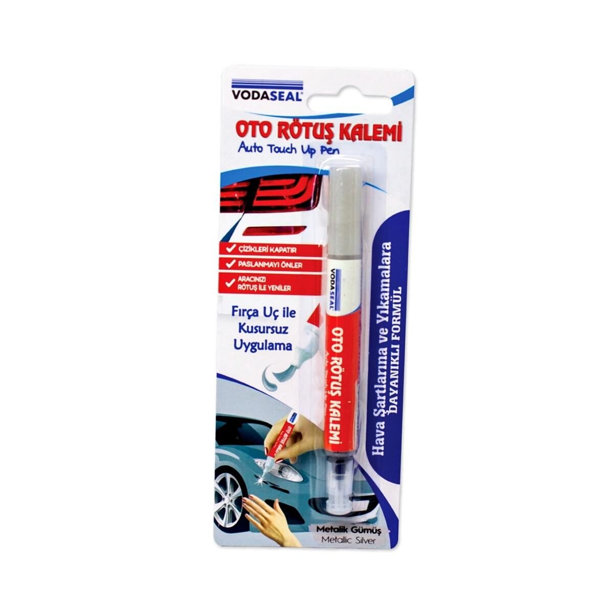 Vodaseal Araç Oto Rötuş Çizik Kalemi Metalik Gümüş Boya Kalemi