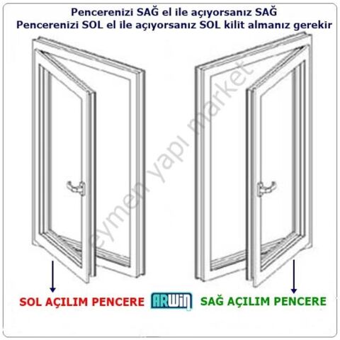 Arwin Sol Açılım Pencere Kademeli Havalandırma Kolu Pvc Kilidi