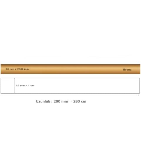 10 mm x 2800 mm Bronz Sibu Aynalı Pleksi Şerit Mobilya Süsü