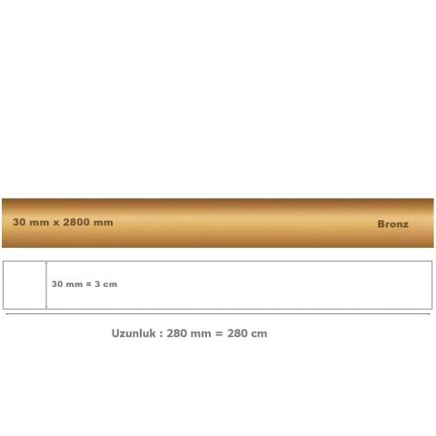 30 mm x 2800 mm Bronz Sibu Aynalı Pleksi Şerit Mobilya Süsü