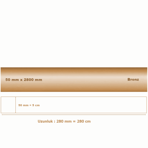 50 mm x 2800 mm Bronz Sibu Aynalı Pleksi Şerit Mobilya Süsü