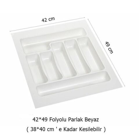 Çekmece İçi Kaşıklık 42 x 49 cm Beyaz Mutfak Çekmece Düzenleyici