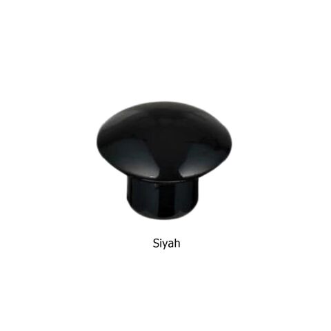 100 Adet Plastik Mantar Düğme Mobilya Kulp Tek Vidalı Siyah