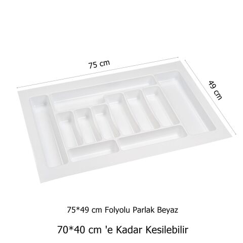 Çekmece İçi Kaşıklık 75 x 49 cm Beyaz Mutfak Çekmece Düzenleyici