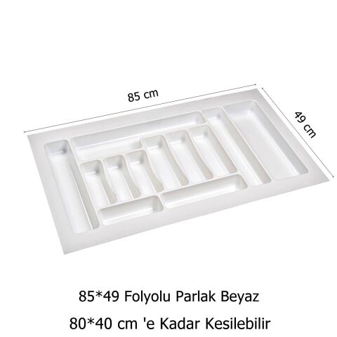 Çekmece İçi Kaşıklık 85 x 49 cm Beyaz Mutfak Çekmece Düzenleyici