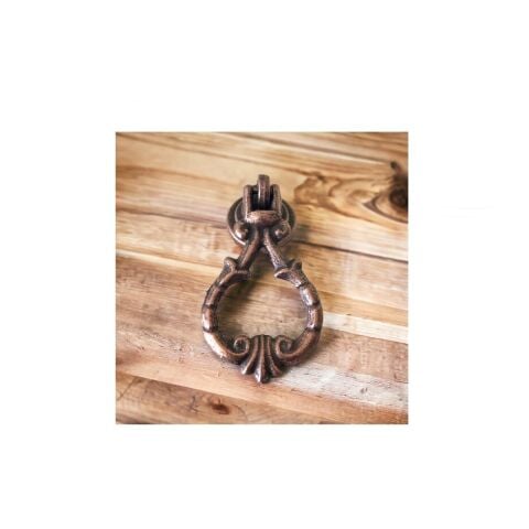Çiçekli Sarkaç Tek Vidalı Eskitme Antik Bakır Düğme Mobilya Kulp