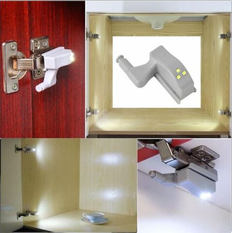 50 Adet Dolap Içi Sensörlü Menteşe Lambası Led Pilleri Dahil