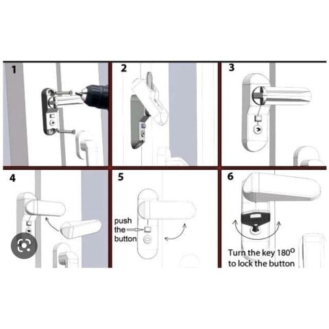 Penkid Pvc Çocuk Emniyet Kilidi Düğmeli Anahtarlı Antrasit