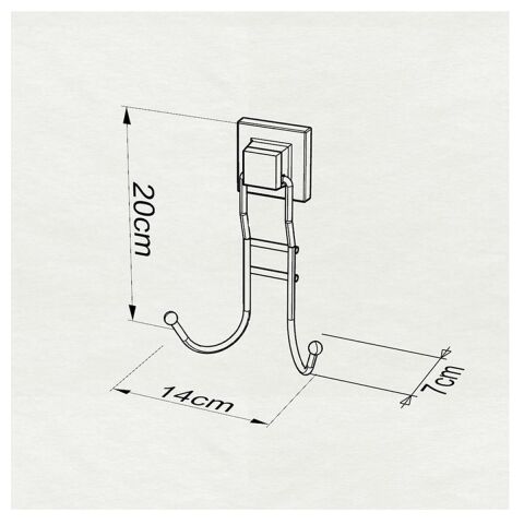 Tekno Tel EF-236 Yapışkanlı Banyo 2 li Askı Bornozluk Siyah