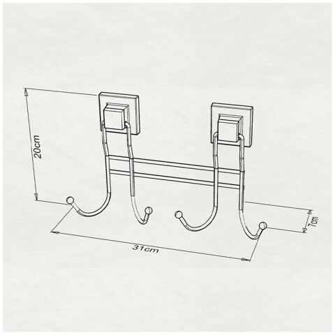 Tekno Tel EF-252 Yapışkanlı Banyo 4 lü Askı Bornozluk Siyah