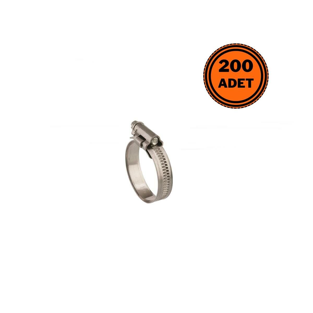 Mikalor 200 Adet W4 Hortum Kelepçesi 8-16 mm 304 Paslanmaz