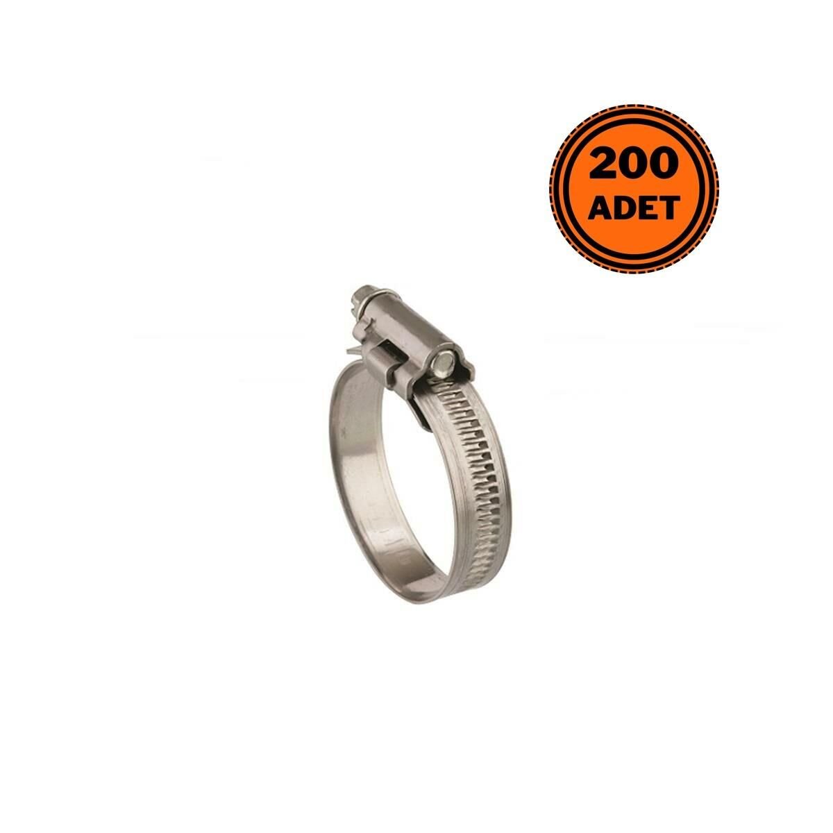 Mikalor 200 Adet W4 Hortum Kelepçesi 16-27 mm 304 Paslanmaz