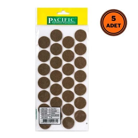 5 Adet Pacific Zemin Koruyucu Yapışkan Yuvarlak Keçe 28 mm