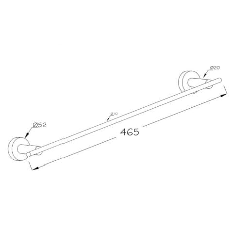 Mira Serisi Paslanmaz Mat Siyah Banyo Uzun Havluluk Havlu Askısı