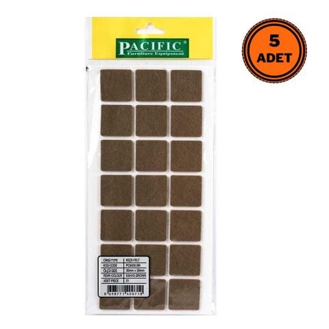 5 Adet Pacific Zemin Koruyucu Yapışkan Kare Keçe 30 mm x 30 mm