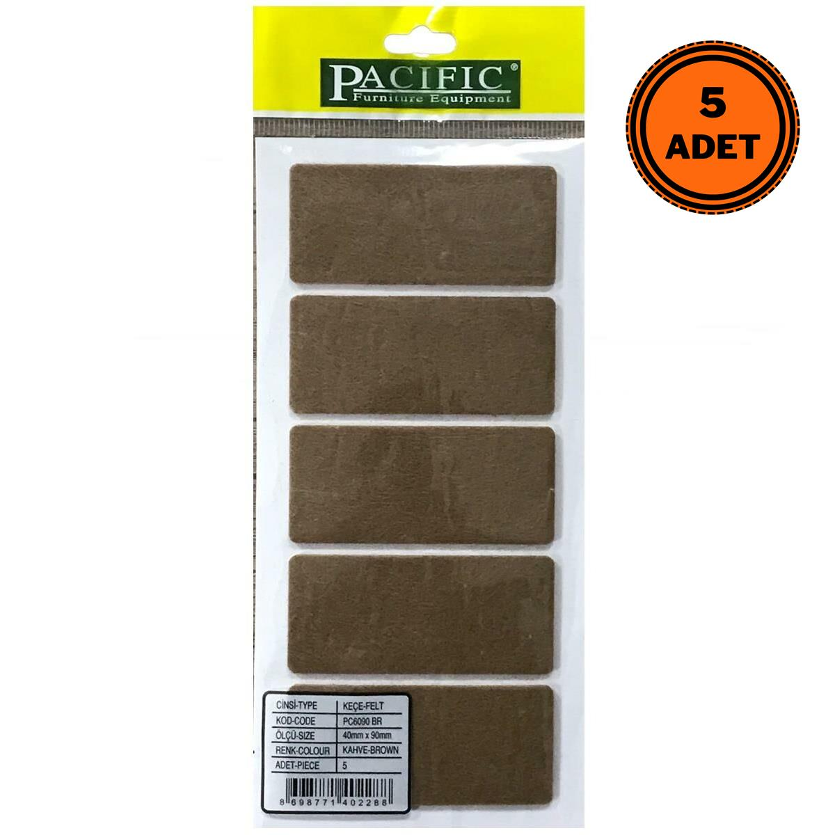 5 Adet Pacific Zemin Koruyucu Yapışkan Keçe 40 mm x 90 mm