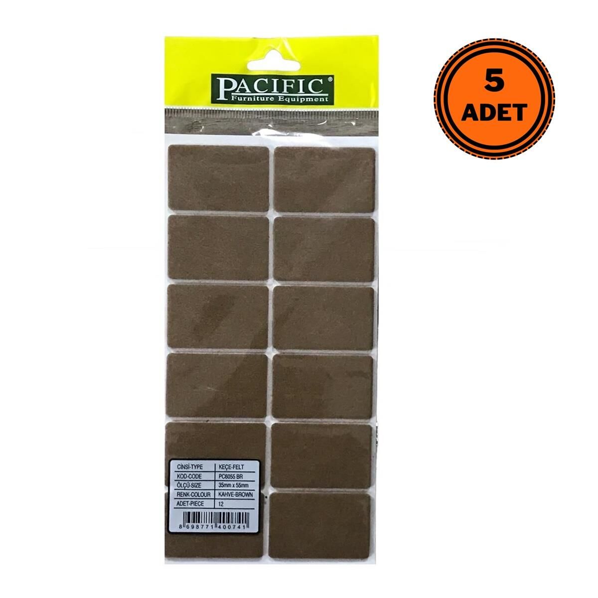 5 Adet Pacific Zemin Koruyucu Yapışkan Keçe 35 mm x 55 mm