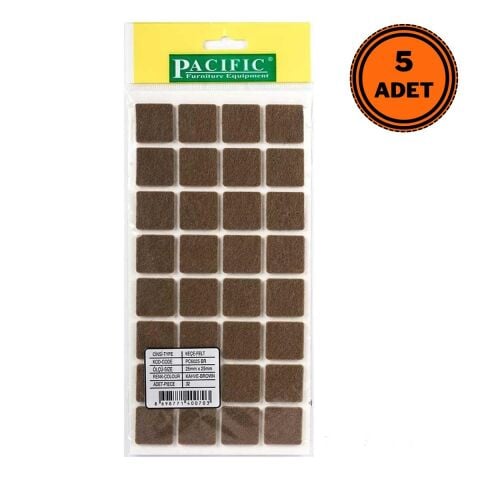 5 Adet Pacific Zemin Koruyucu Yapışkan Kare Keçe 25 mm x 25 mm