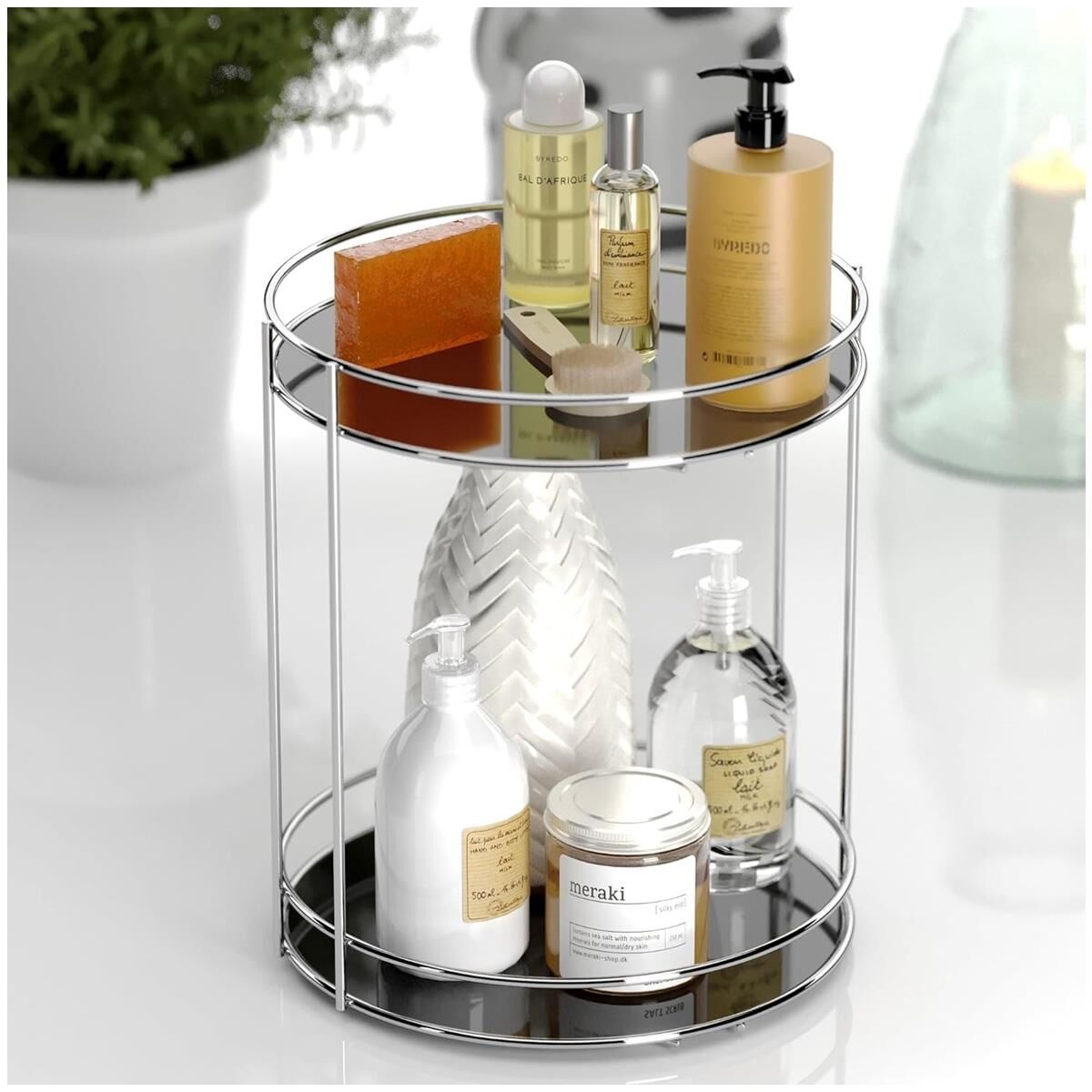 Tekno Tel EG-213 İki Katlı Banyo Aksesuar Sunum Rafı Krom